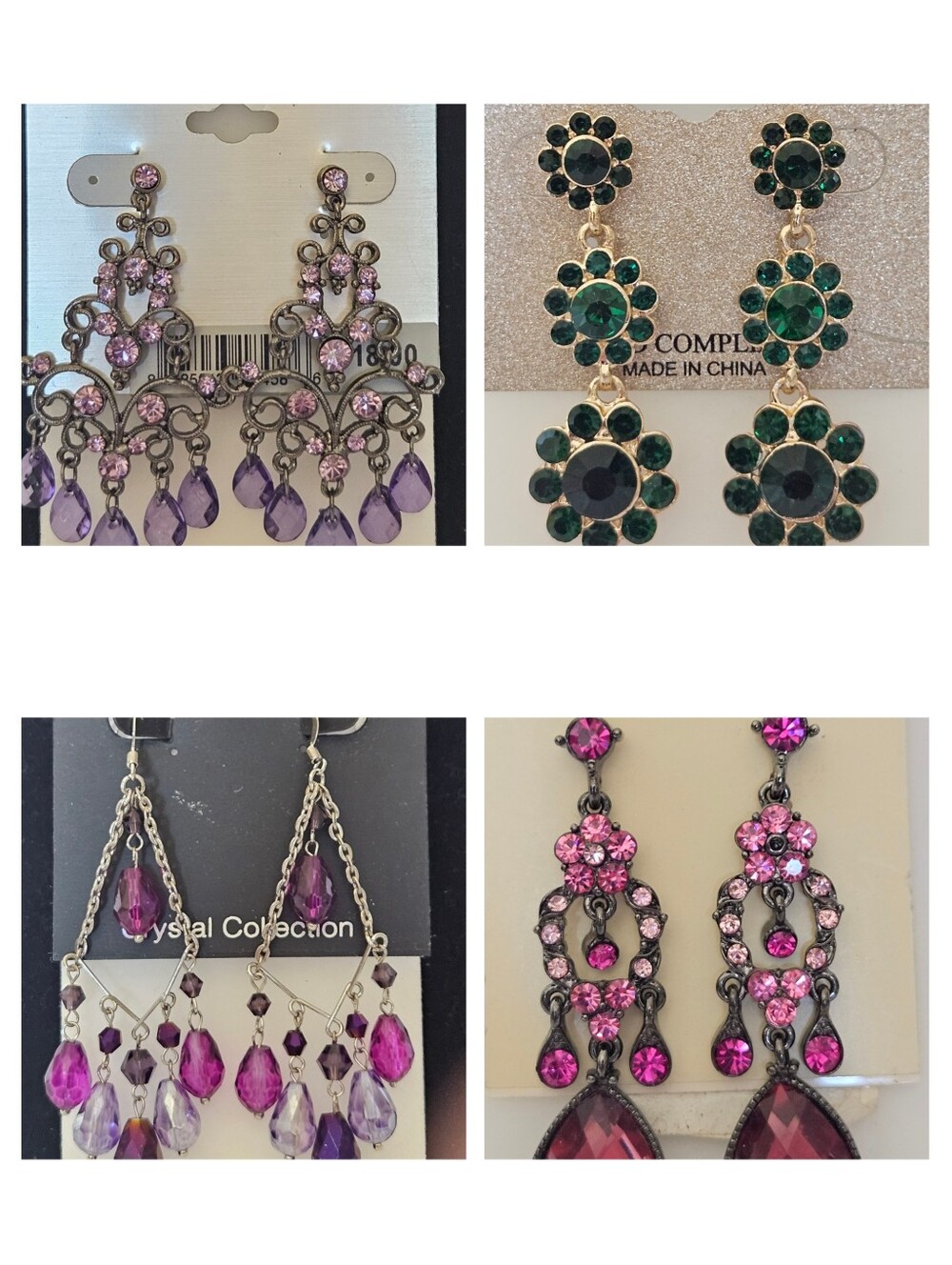 Lot of 4 Statement Chandelier Earrings / 2028/ Natasha / Vieste Worthington NWT